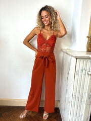 Ardelle | Lace-Bodice Wide-Leg Jumpsuit