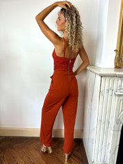 Ardelle | Lace-Bodice Wide-Leg Jumpsuit