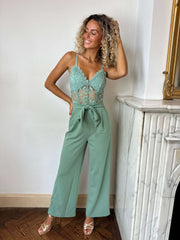 Ardelle | Lace-Bodice Wide-Leg Jumpsuit