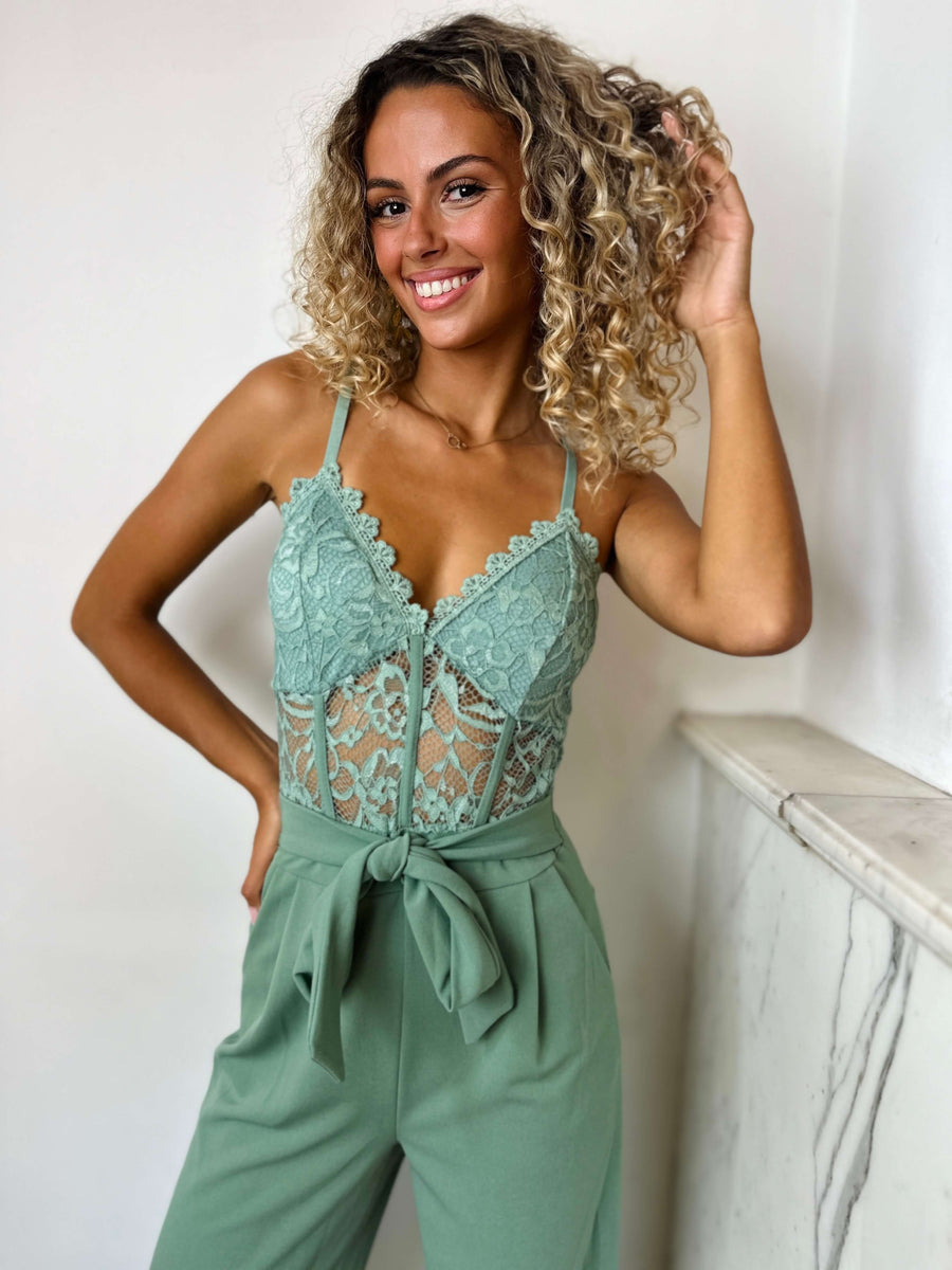Ardelle | Lace-Bodice Wide-Leg Jumpsuit