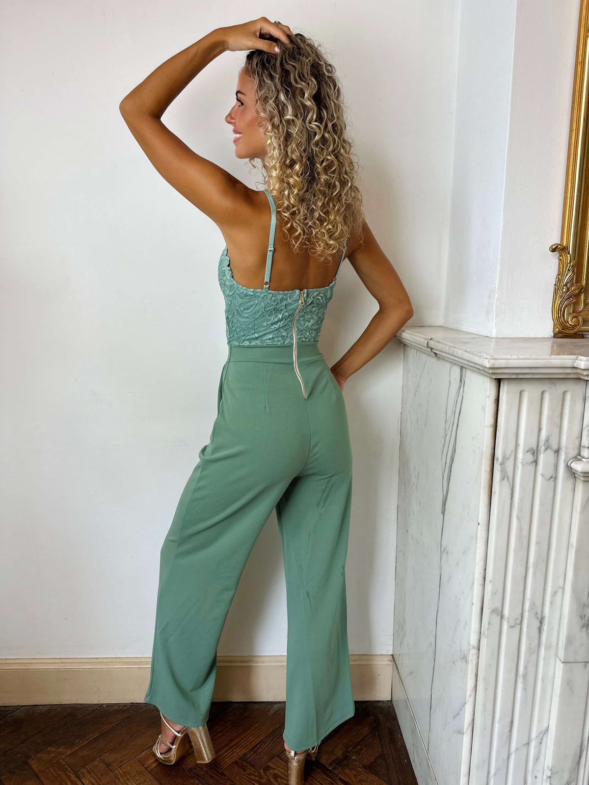 Ardelle | Lace-Bodice Wide-Leg Jumpsuit