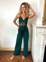 Ardelle | Lace-Bodice Wide-Leg Jumpsuit
