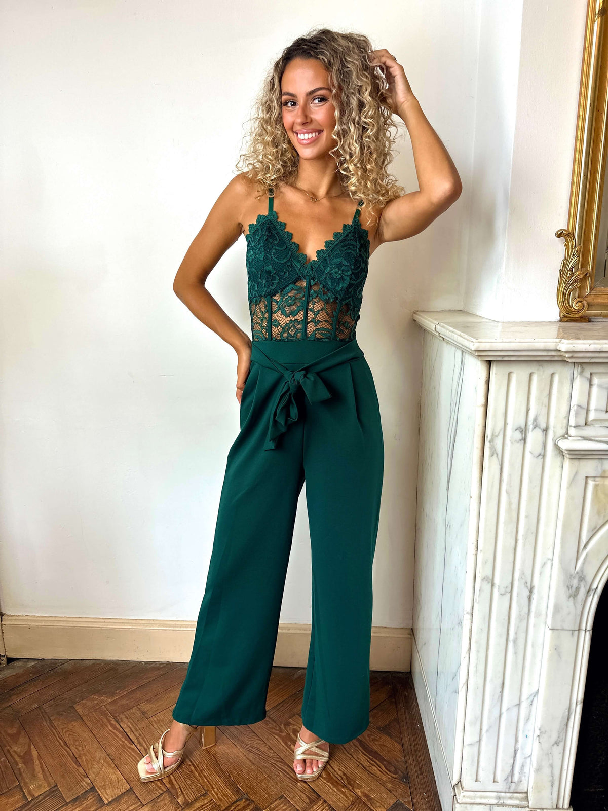 Ardelle | Lace-Bodice Wide-Leg Jumpsuit