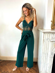 Ardelle | Lace-Bodice Wide-Leg Jumpsuit