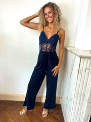 Ardelle | Lace-Bodice Wide-Leg Jumpsuit