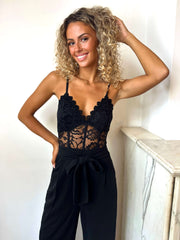 Ardelle | Lace-Bodice Wide-Leg Jumpsuit