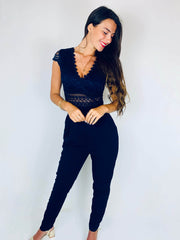 Stevi | Lace V-Neck Jumpsuit