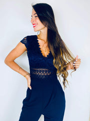 Stevi | Lace V-Neck Jumpsuit