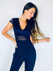 Stevi | Lace V-Neck Jumpsuit