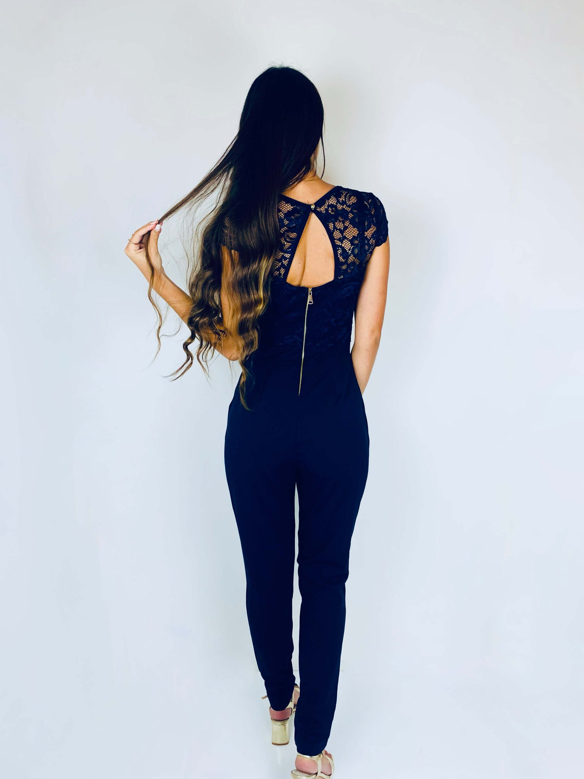 Stevi | Lace V-Neck Jumpsuit