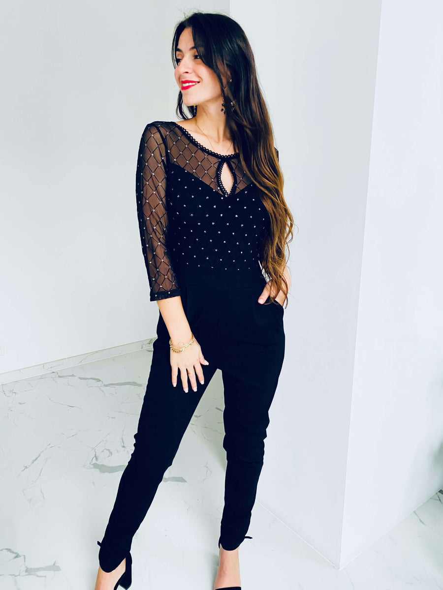Desteny | Sheer-Panel Jumpsuit