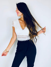 Stevi | Lace V-Neck Jumpsuit