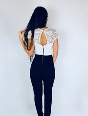 Stevi | Lace V-Neck Jumpsuit
