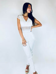 Stevi | Lace V-Neck Jumpsuit
