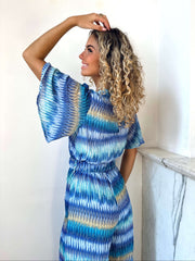 Ronisha | Patterned Wide-Sleeve Jumpsuit
