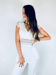 Stevi | Lace V-Neck Jumpsuit
