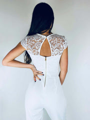 Stevi | Lace V-Neck Jumpsuit