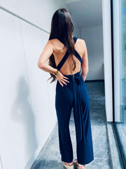 Quanisha | Cross-Back Wide-Leg Jumpsuit