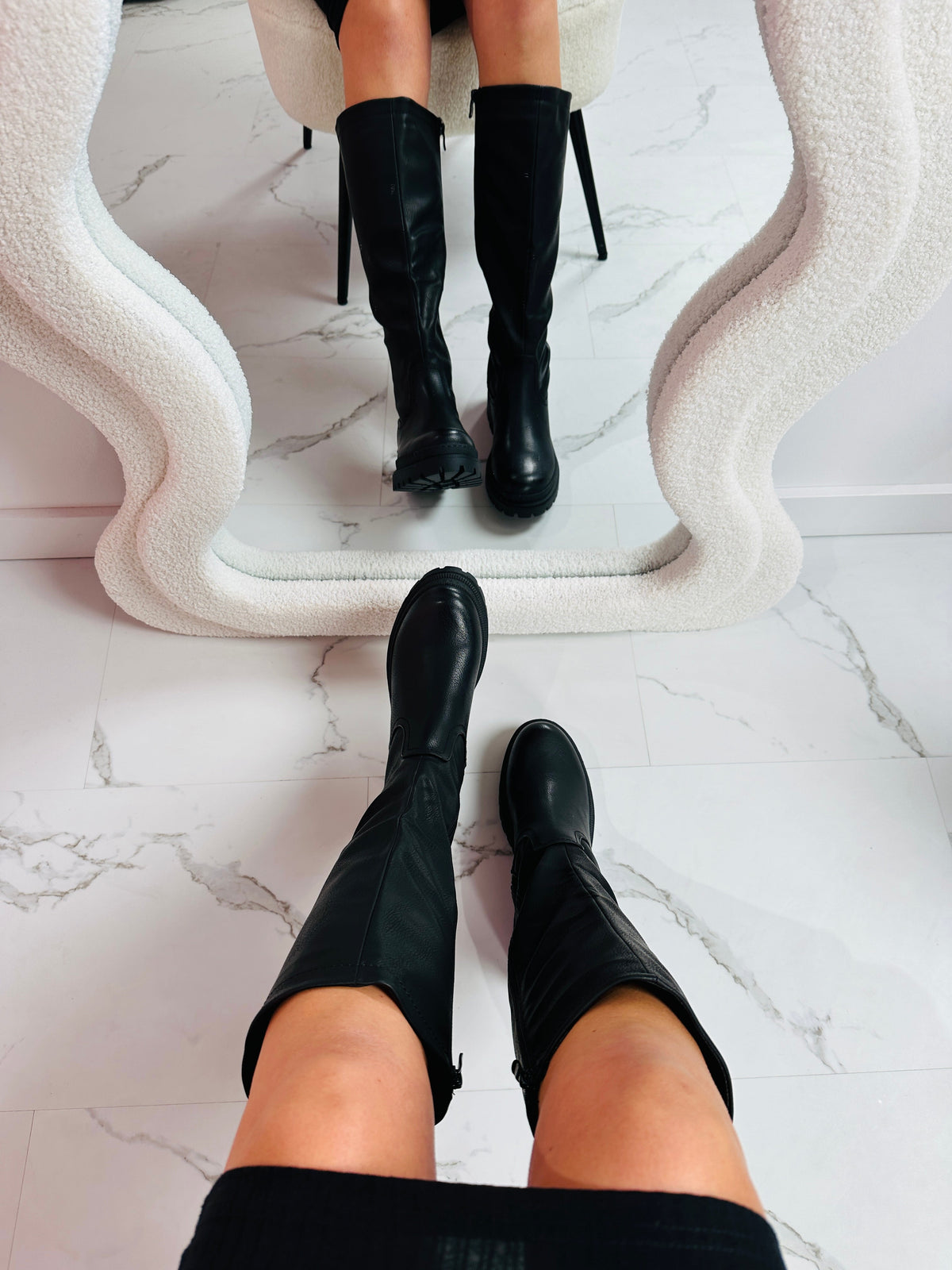Veronique high zip boots in black
