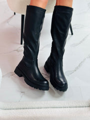 Veronique high zip boots in black