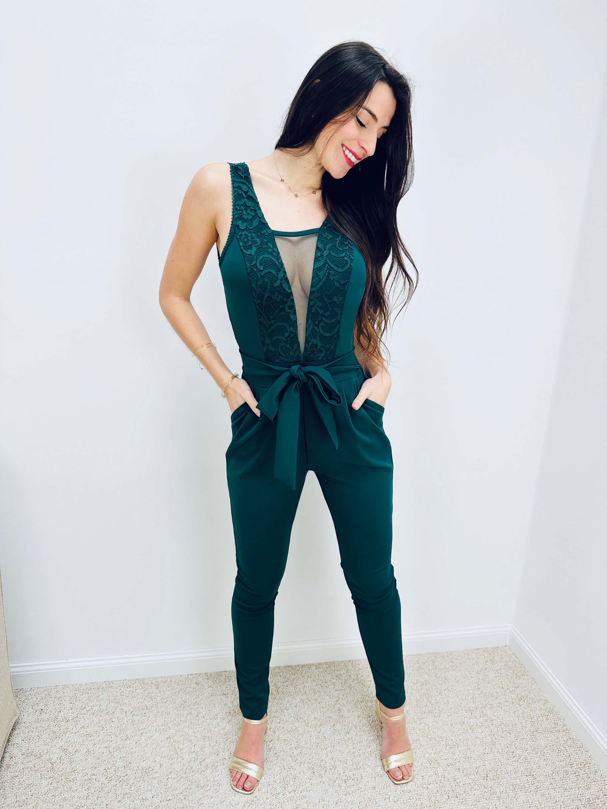 Keilah | Lace-Back Sleeveless Jumpsuit