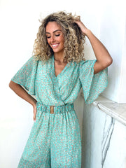 Bettylou | Printed Wide-Sleeve Jumpsuit