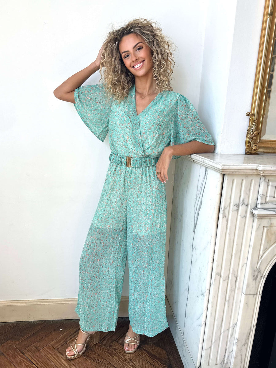 Bettylou | Printed Wide-Sleeve Jumpsuit