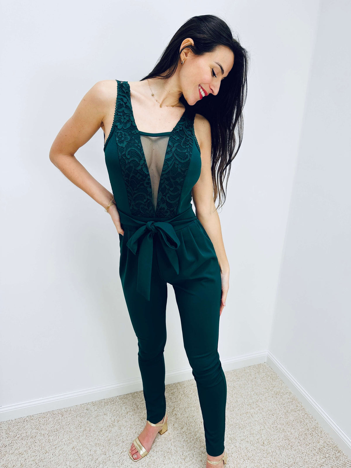 Keilah | Lace-Back Sleeveless Jumpsuit
