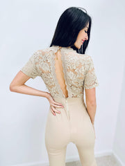 Sherree | Lace Short-Sleeve Jumpsuit