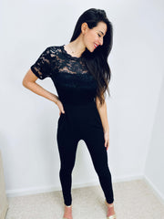 Sherree | Lace Short-Sleeve Jumpsuit