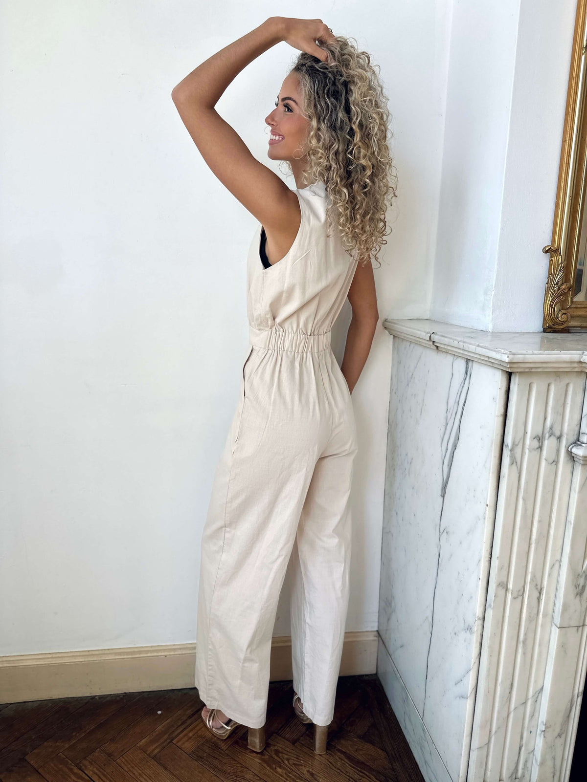 Voncile | Sleeveless Tie-Waist Jumpsuit