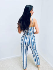 Betzaida | Striped Tie-Waist Jumpsuit
