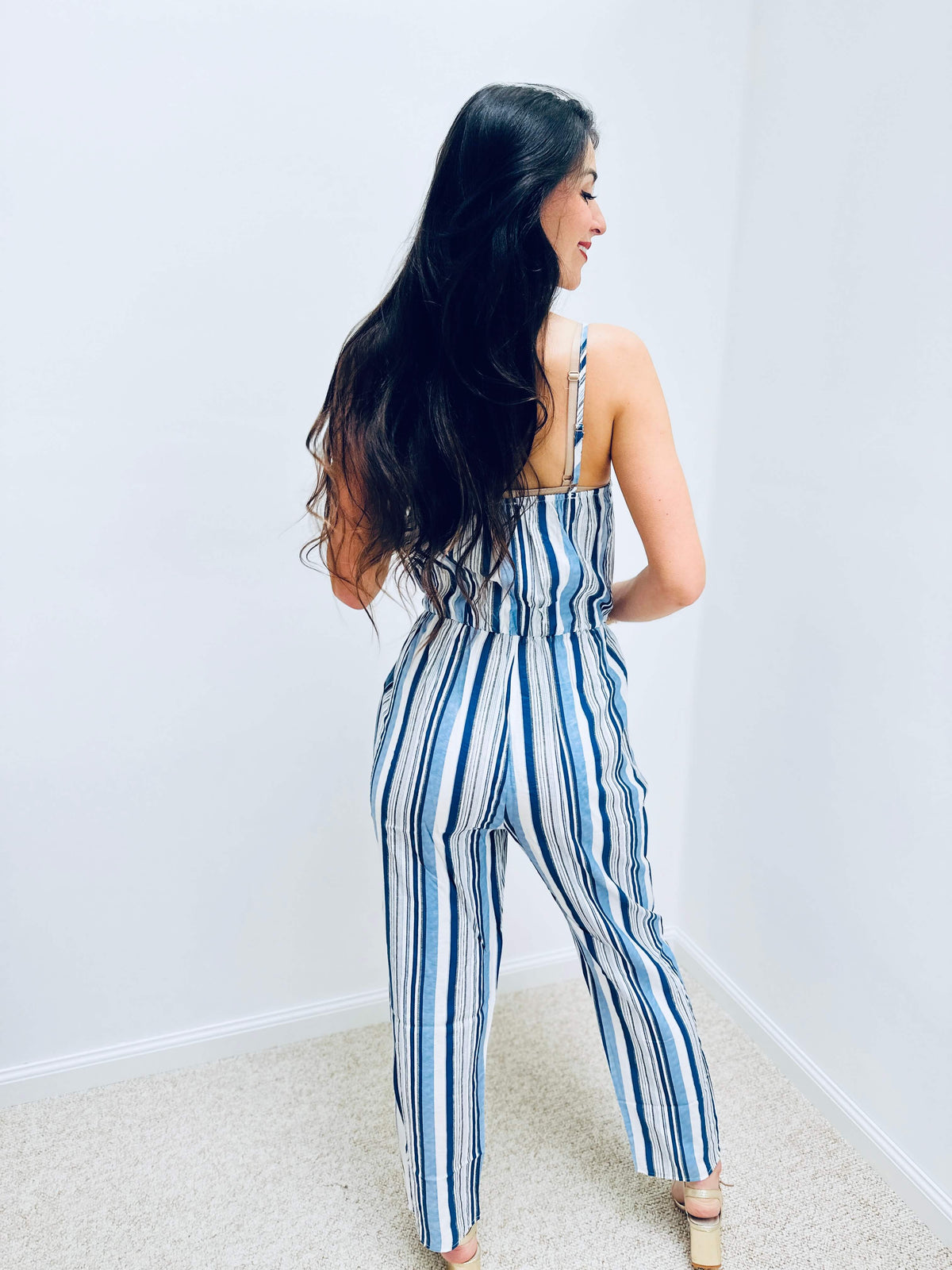 Betzaida | Striped Tie-Waist Jumpsuit