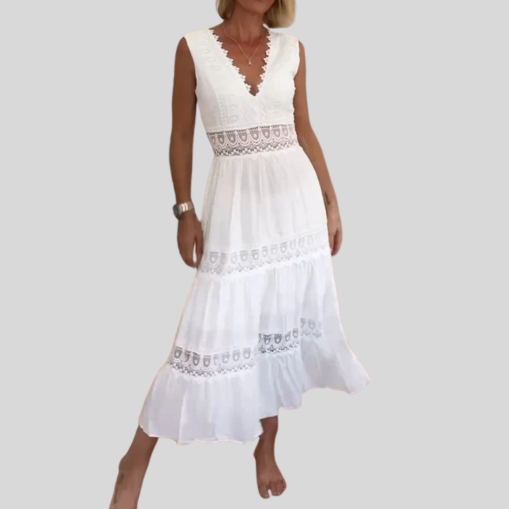 CIRCE | LACE V-NECK DRESS