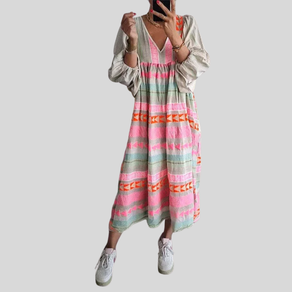 JESSENIA | GEOMETRIC FLOWING DRESS