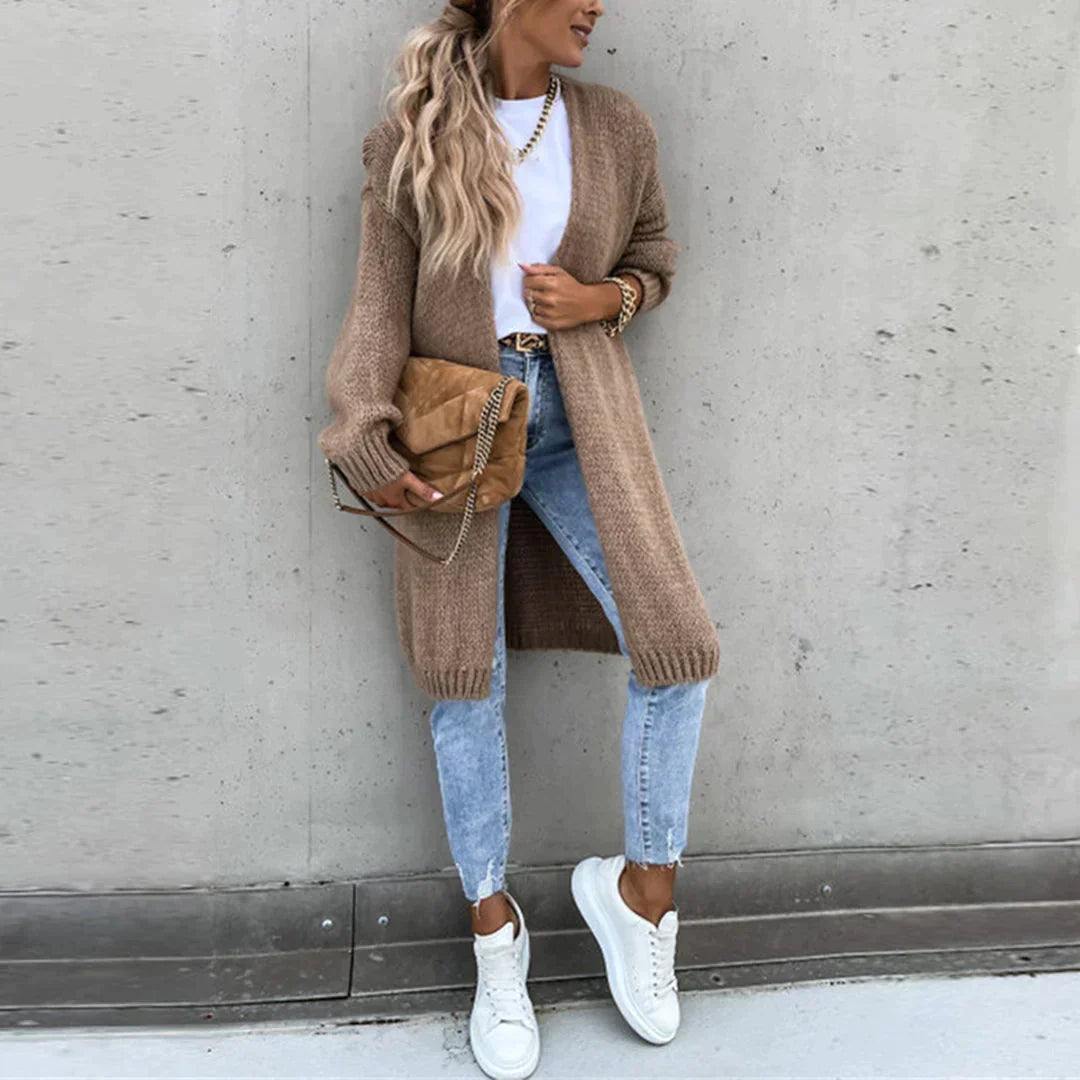 Nicolina | Open-Front Long Cardigan