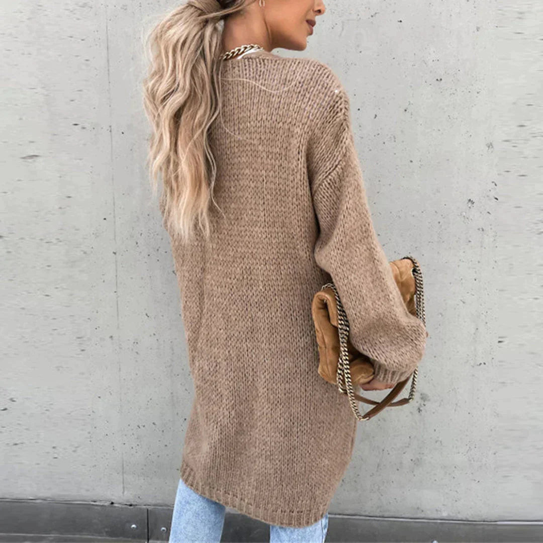 Nicolina | Open-Front Long Cardigan