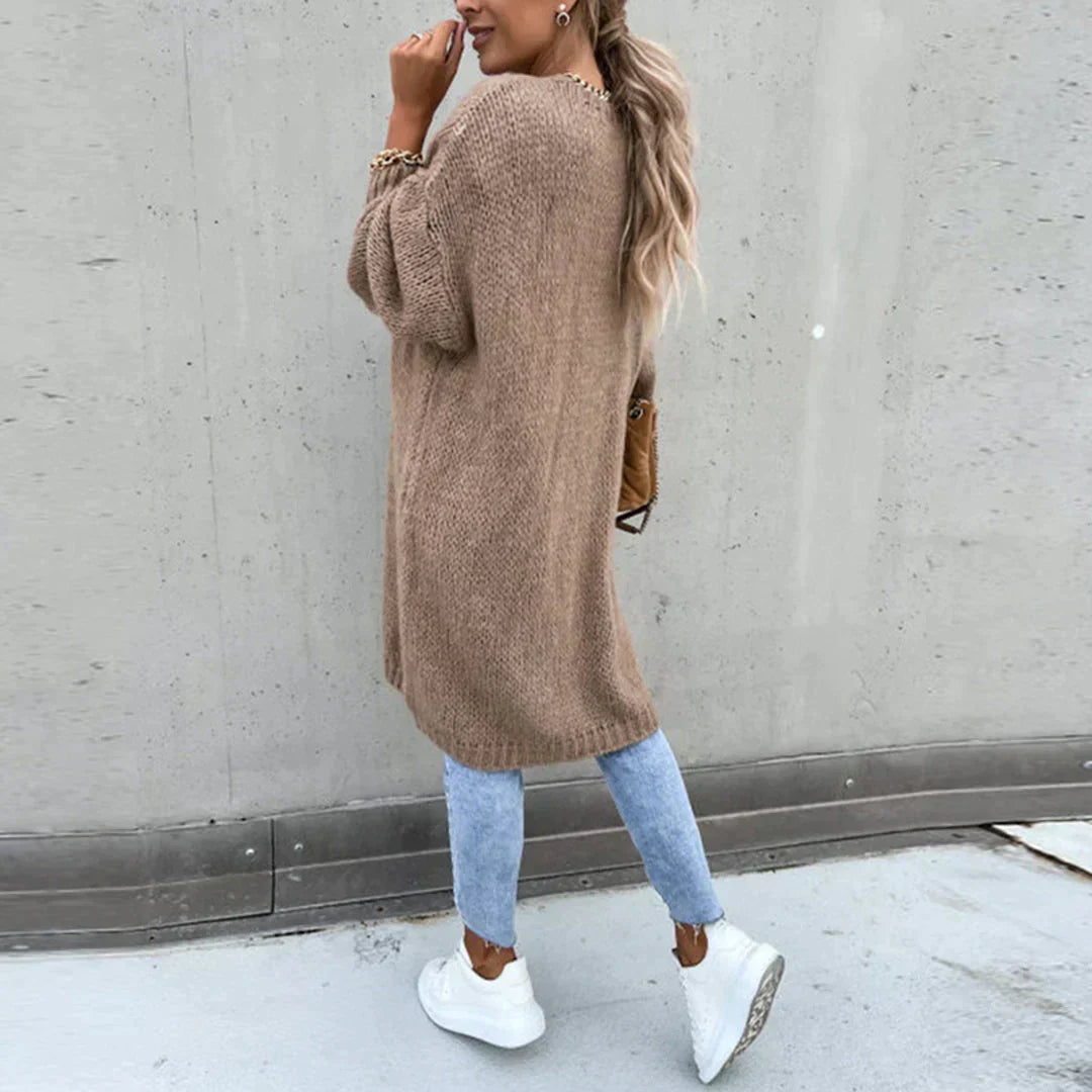 Nicolina | Open-Front Long Cardigan