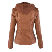 Melangell | Water-Repellent Hooded Zip Jacket in Khaki
