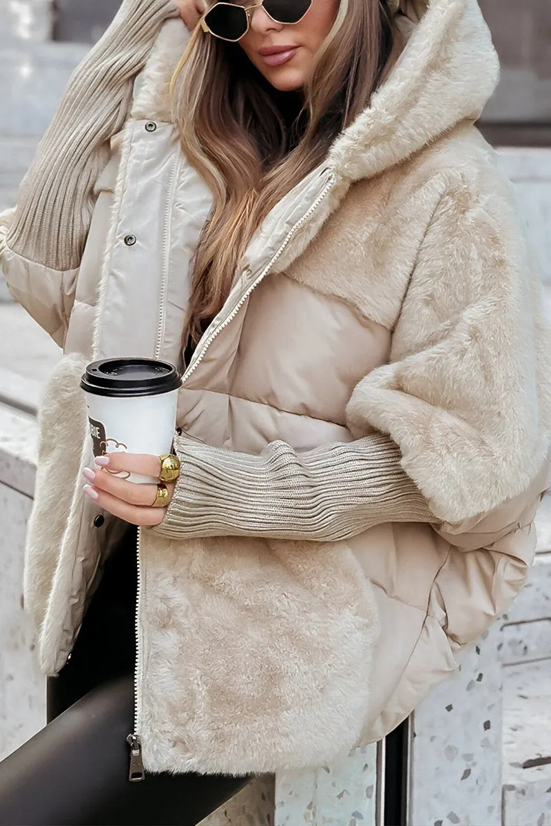 Almeda | Hooded Mixed-Texture Jacket