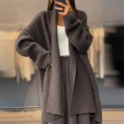 Latosha | Ribbed Open-Front Long Cardigan