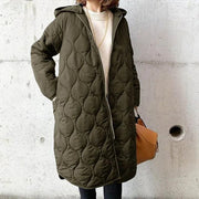 Domenica | Collarless Long Quilted Coat