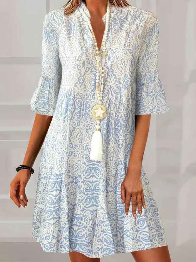 LIANE | PRINTED V-NECK DRESS