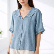 Neysa | Ruffle-Sleeve Button Shirt