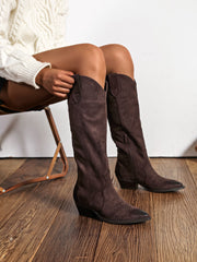 Wendeline suedine zip boots in brown