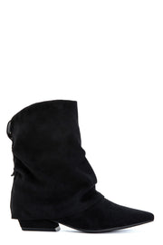 Zephirine suedine block-heel boots in black