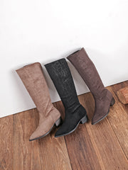Hypatia patterned high boots in taupe