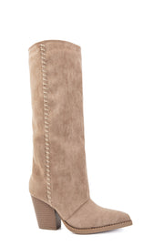 Quitterie western-style high boots in taupe