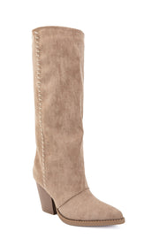 Quitterie western-style high boots in taupe