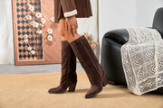Quitterie western-style high boots in brown